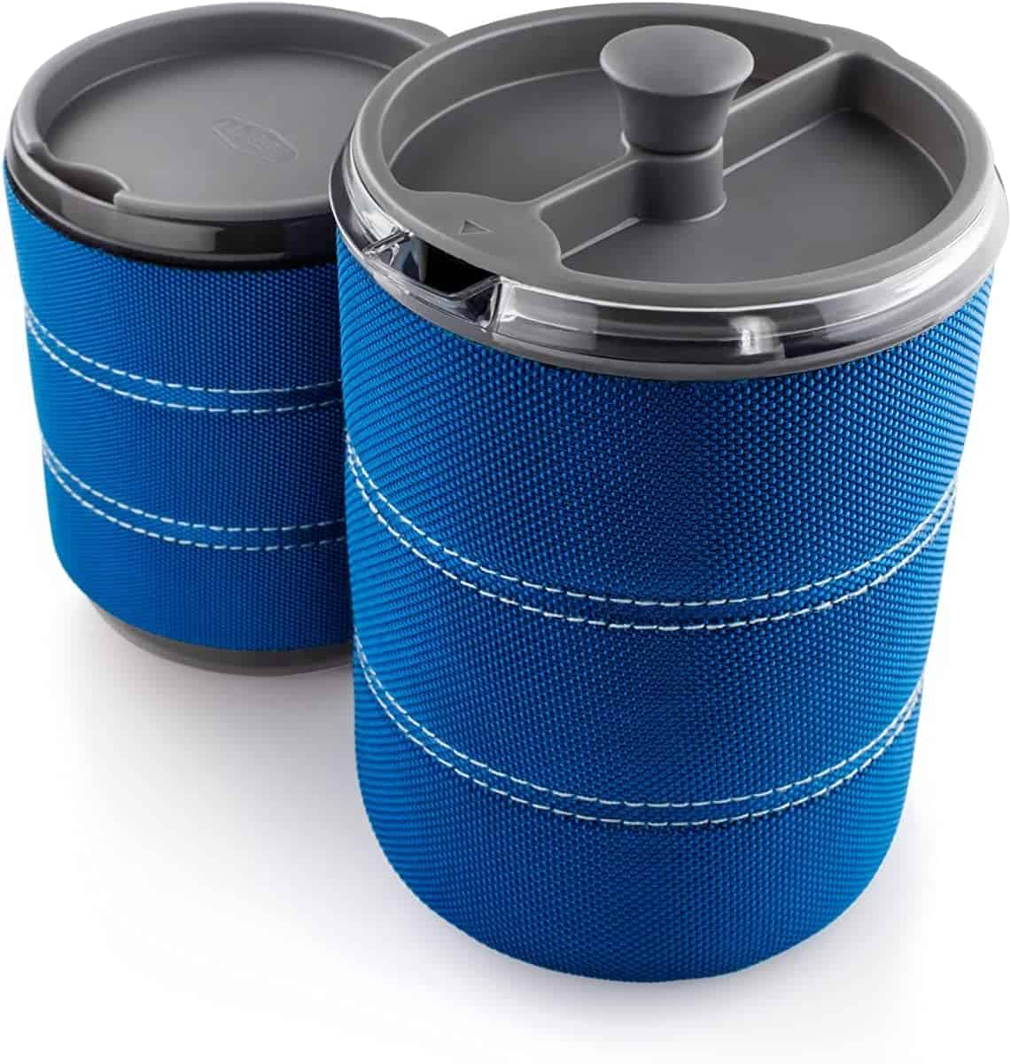 GSI Outdoors Personal 20 fl. oz. Javapress I Insulated French Press Travel Coffee Mug for Camp Coffee and Tea Blue 20 fl oz