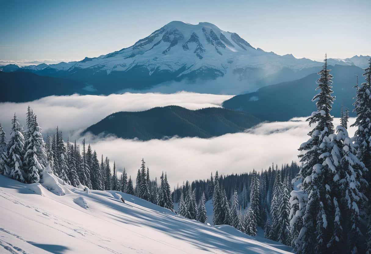 mount rainier snowshoeing