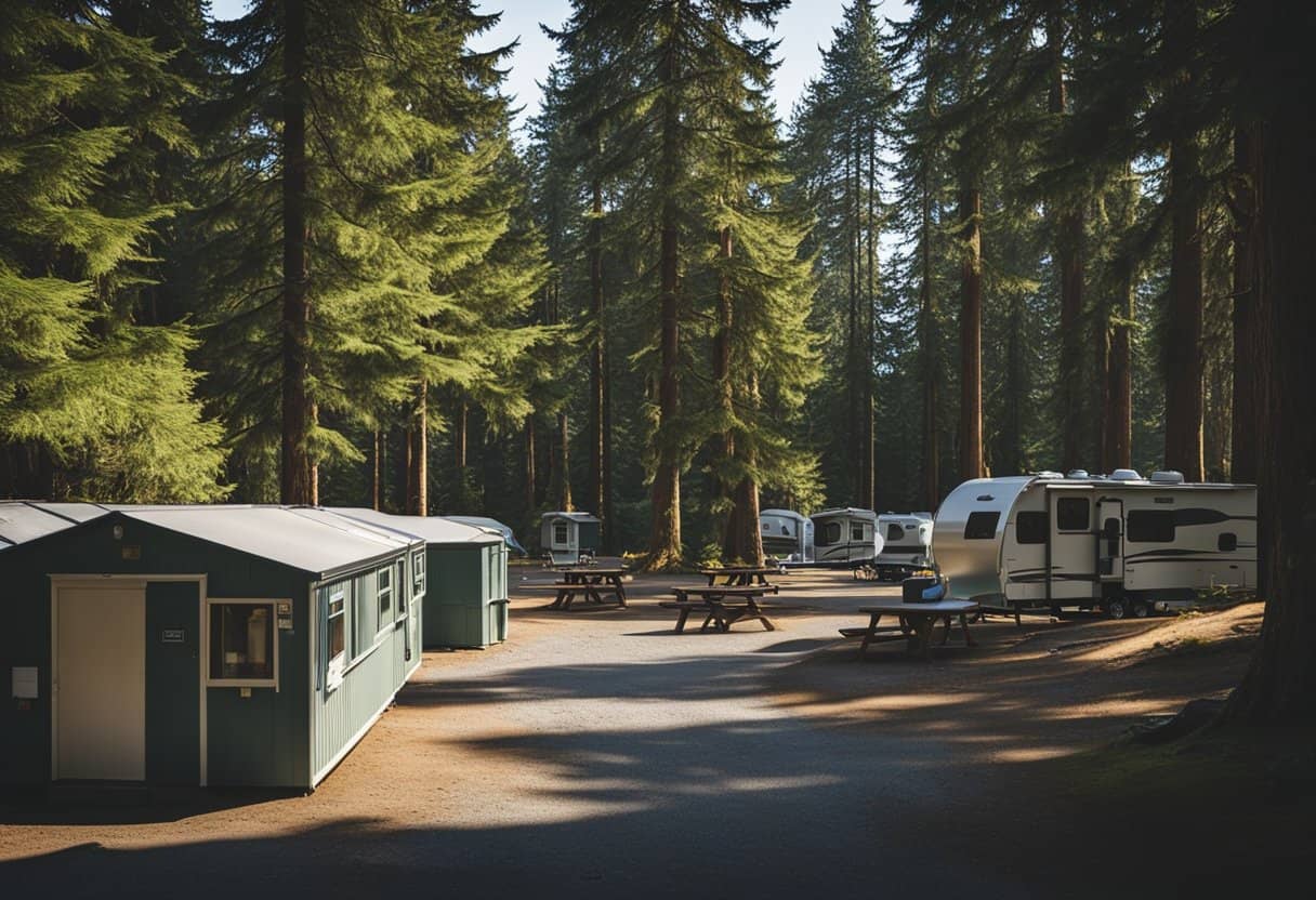campground with RVs and trailers
