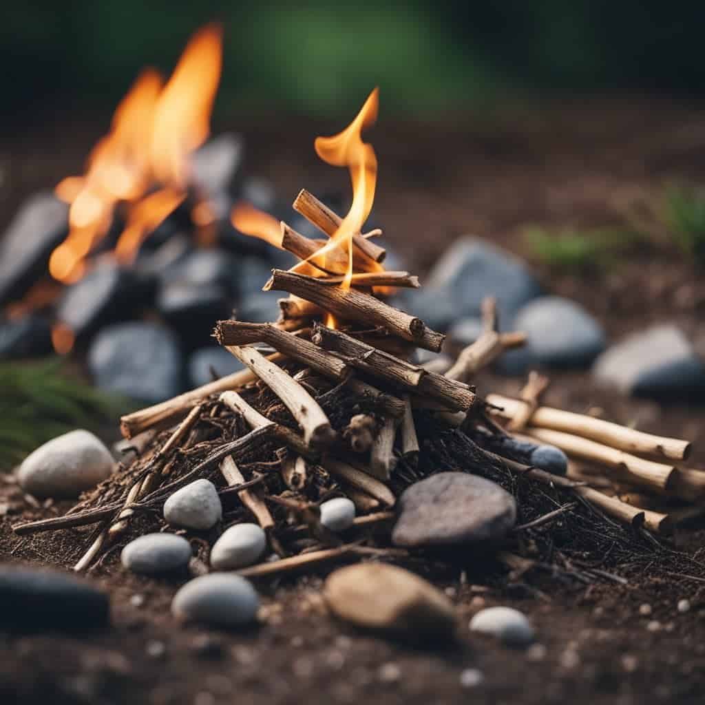 small campfire.  DIY Camping Hacks.