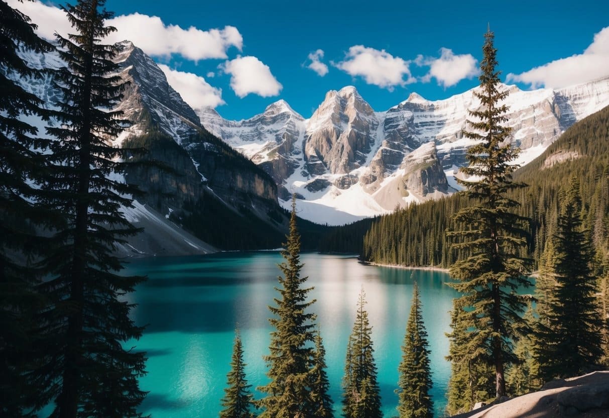 Alpine lake surrounded by evergreen trees and snow-covered peaks, showcasing the diversity of Washington ecosystems in high-elevation habitats.